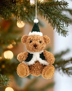 Plush Teddy Bear Christmas Ornaments: Forrest Green, Red, Beige Ornaments - RL Christmas, Classic American Christmas, Ralph Lauren Inspired