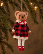 Red Plaid Teddy Bear Ornament