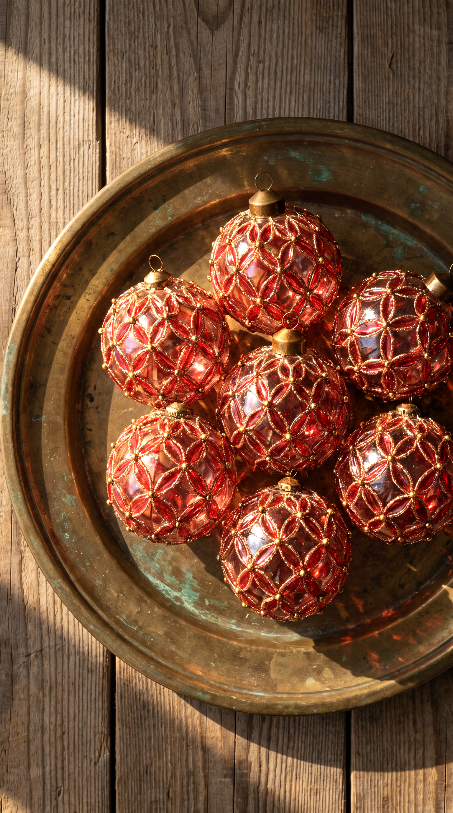 The Red Transparent Petal Glass Ornament