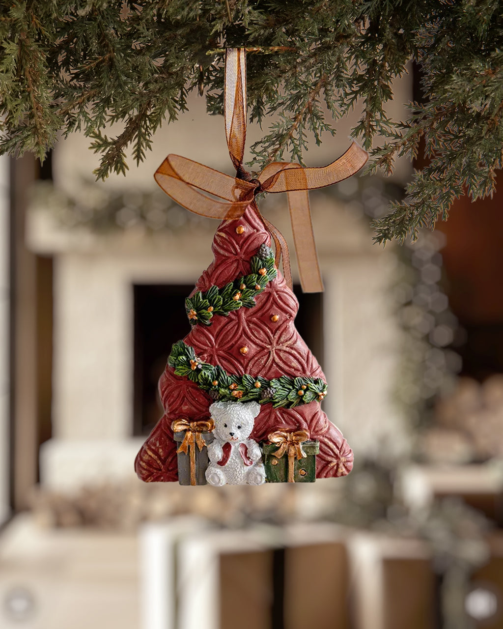 Vintage Red Christmas Tree Ornament - Nostalgic Ornament Collection