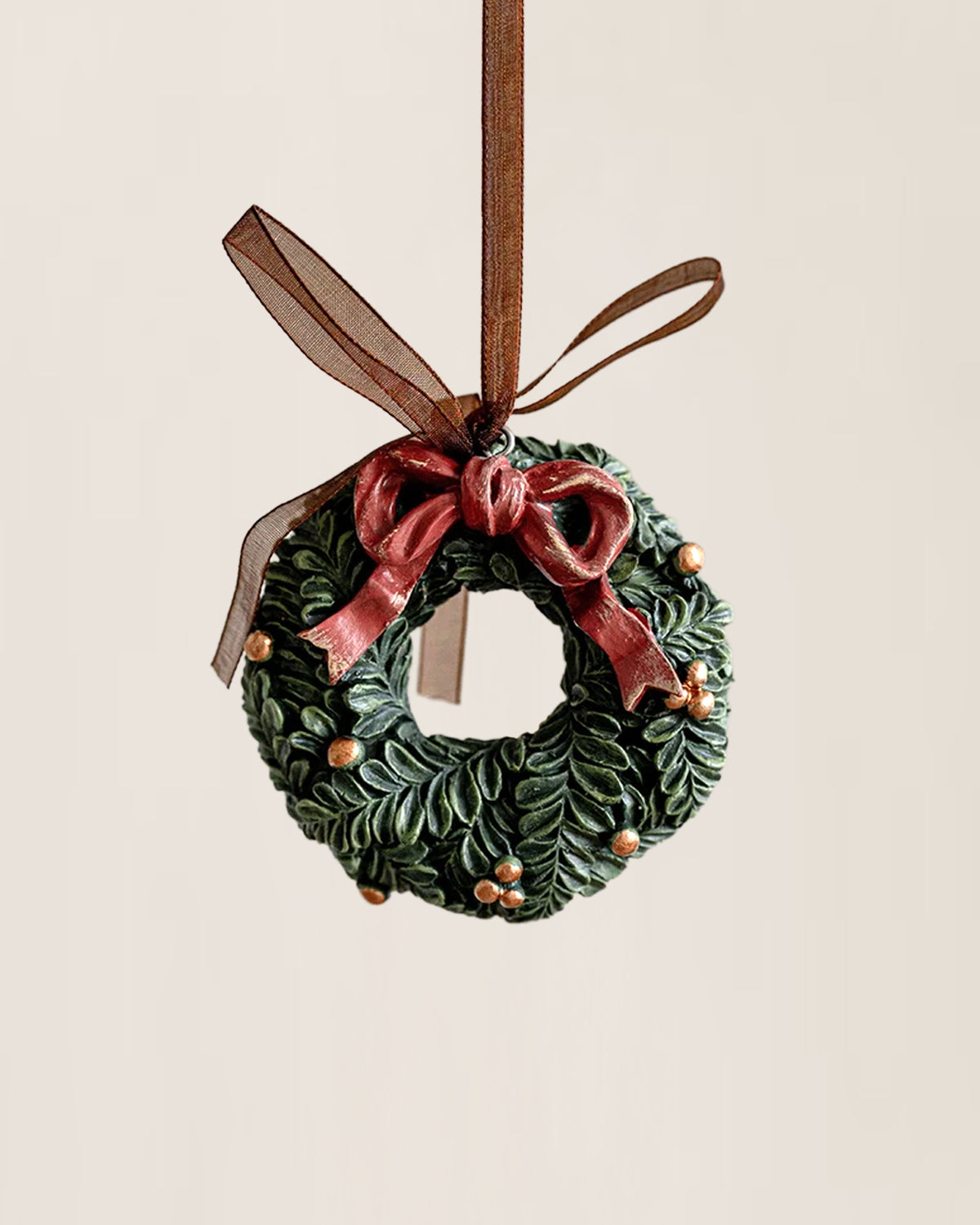 Vintage Christmas Wreath Ornament - Nostalgic Ornament Collection