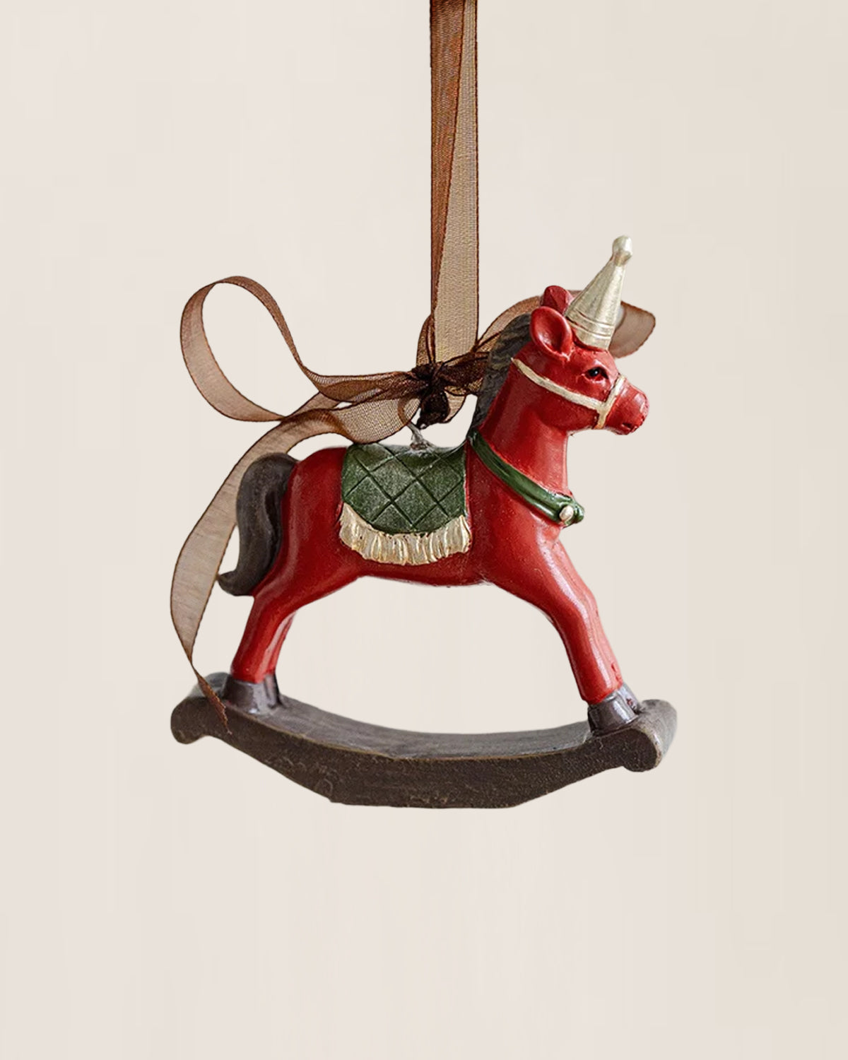 Vintage Red Rocking Horse Ornament - Nostalgic Ornament Collection