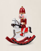 Rocking Horse Nutcracker in Red – Handcrafted Christmas Decoration
