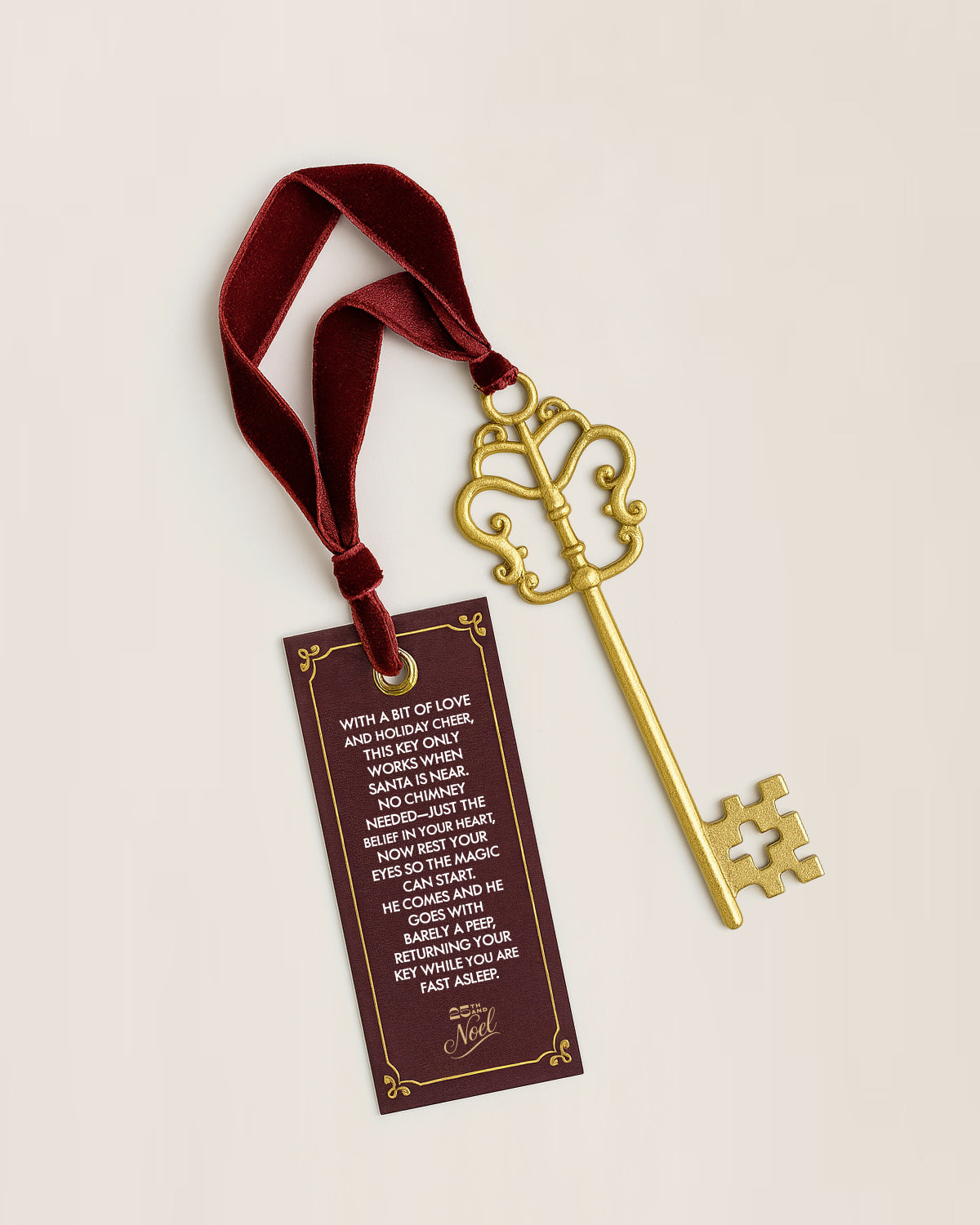 Magic Santa Key for No Chimney, Vintage Heirloom Santa's Key, Christmas Eve Box Filler, Gold Christmas Ornament, Keepsake Fast Shipping Gift