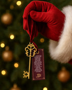 Magic Santa Key for No Chimney, Vintage Heirloom Santa's Key, Christmas Eve Box Filler, Gold Christmas Ornament, Keepsake Fast Shipping Gift