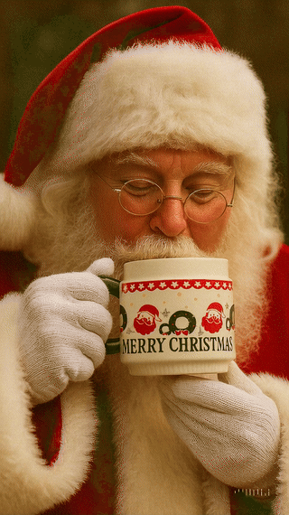 Santa Sipping Cocoa from 25th and Noel Mug