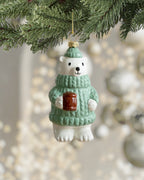 Shatterproof Wintergreen Polar Bear Sweater Christmas Ornament