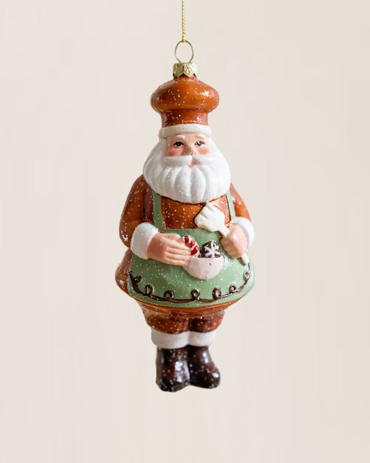Shatterproof Wintergreen Chef Santa Christmas Ornament