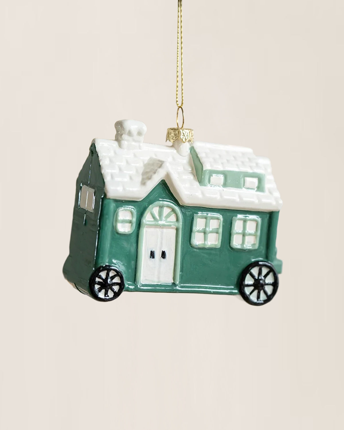 Shatterproof Wintergreen Cabin Car Christmas Ornament