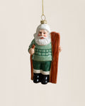 Shatterproof Wintergreen Ski Santa Christmas Ornament
