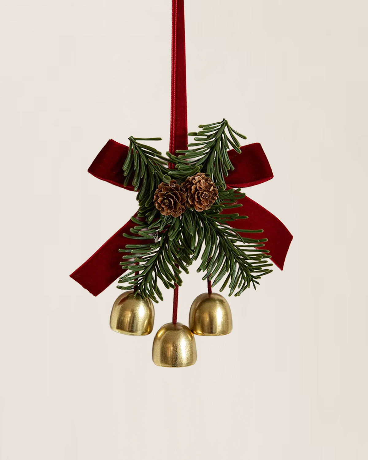 Holiday Sprig & Gold Bell Christmas Ornament