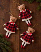 Red Plaid Teddy Bear Ornament
