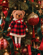 Red Plaid Teddy Bear Ornament