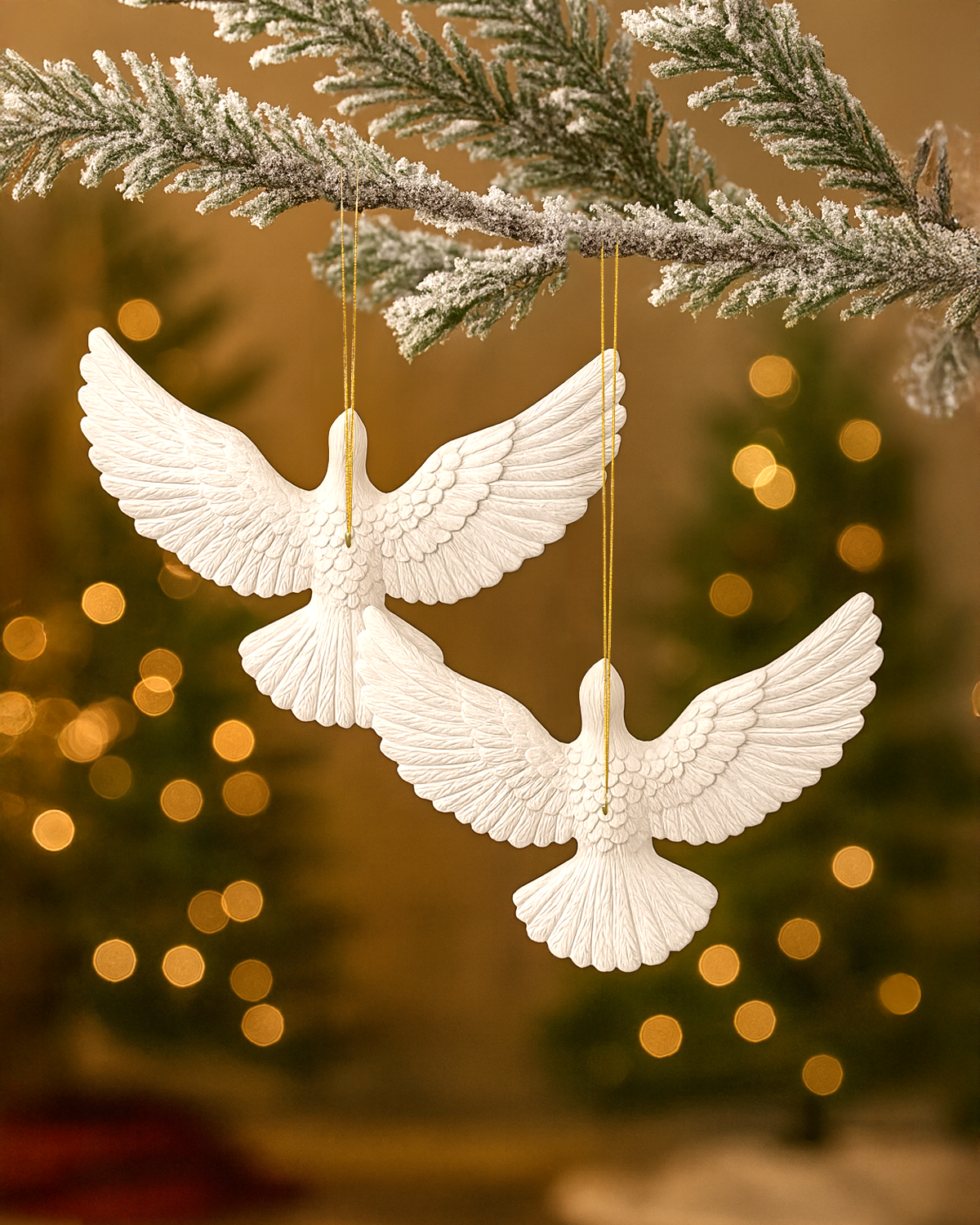 Turtle Dove Ornament Set: Vintage Ornament and Friendship Keepsake