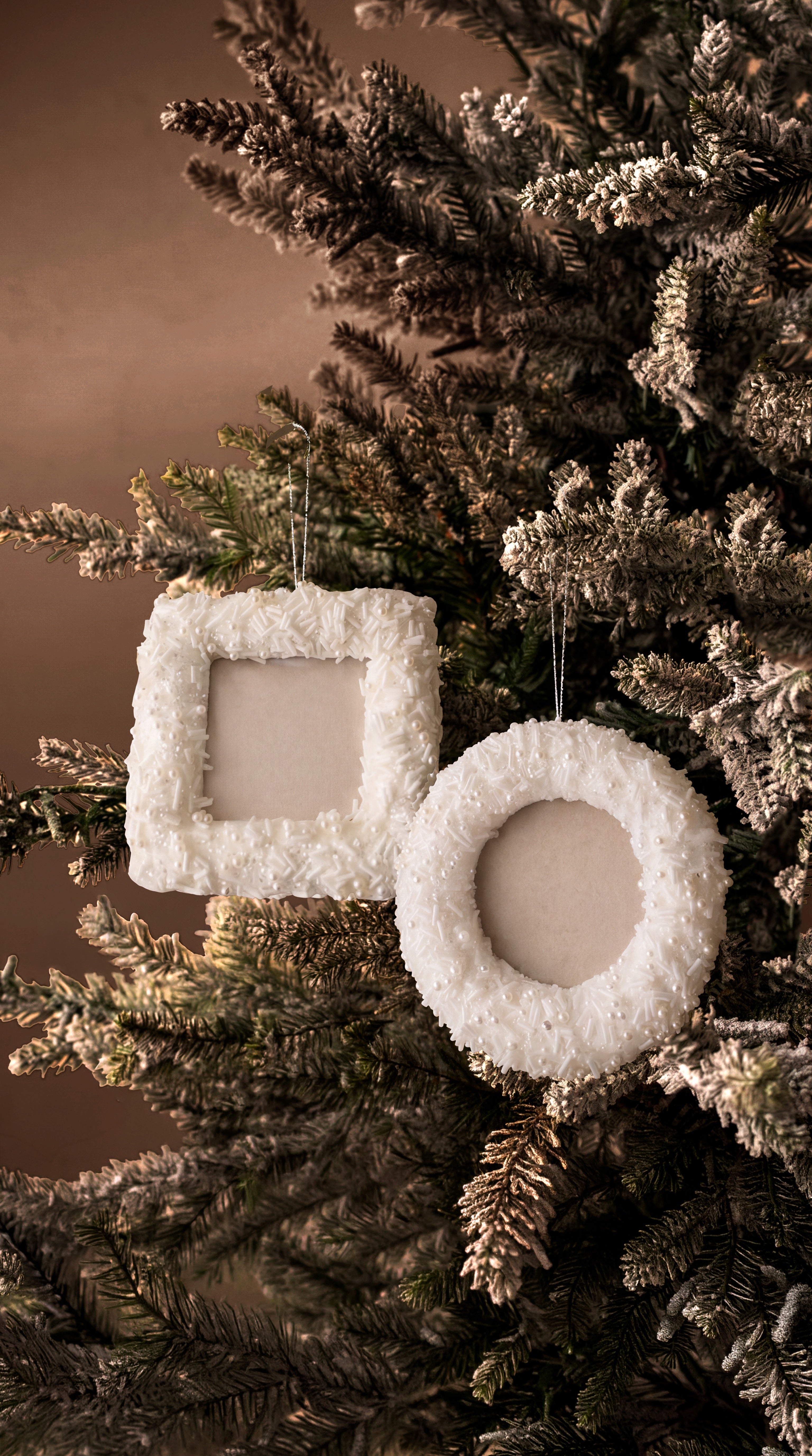 Pearl Beaded Frame Ornaments