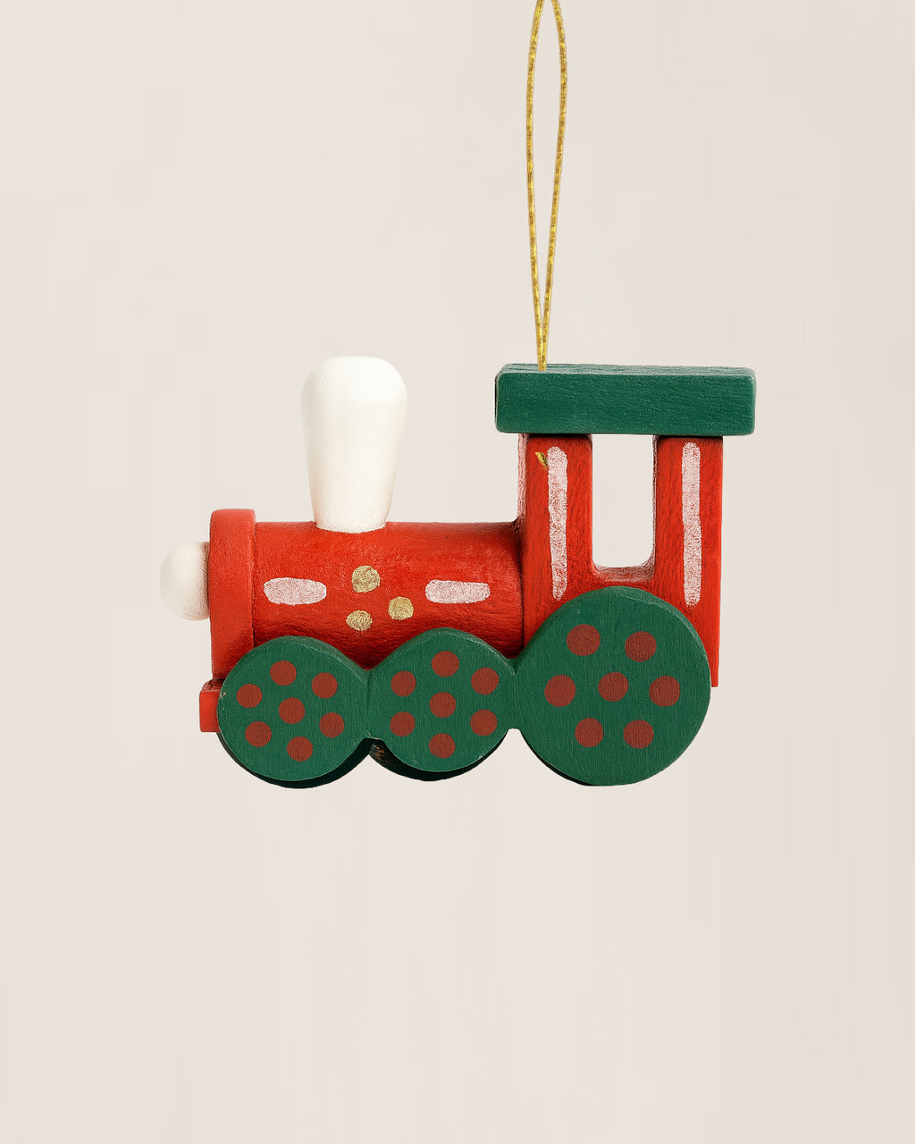 Hand-Painted Mini Wooden Train Christmas Ornament Box Set (Set of 6)