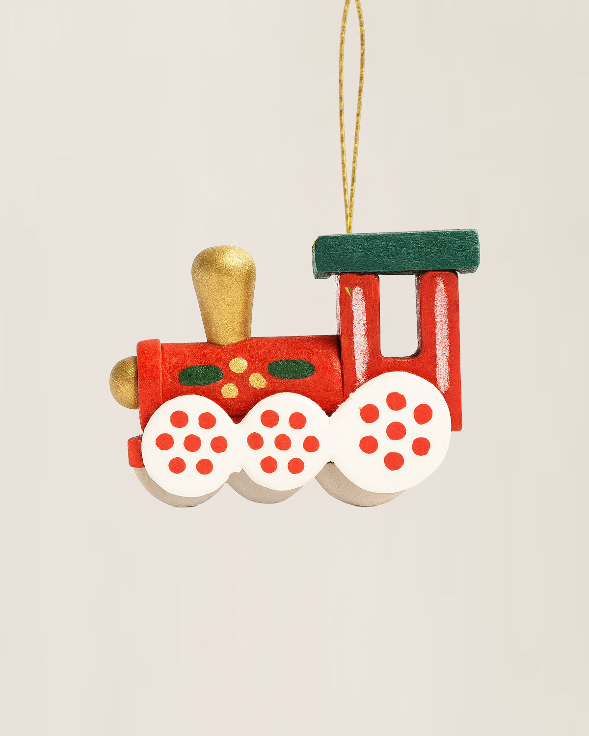 Hand-Painted Mini Wooden Train Christmas Ornament Box Set (Set of 6)