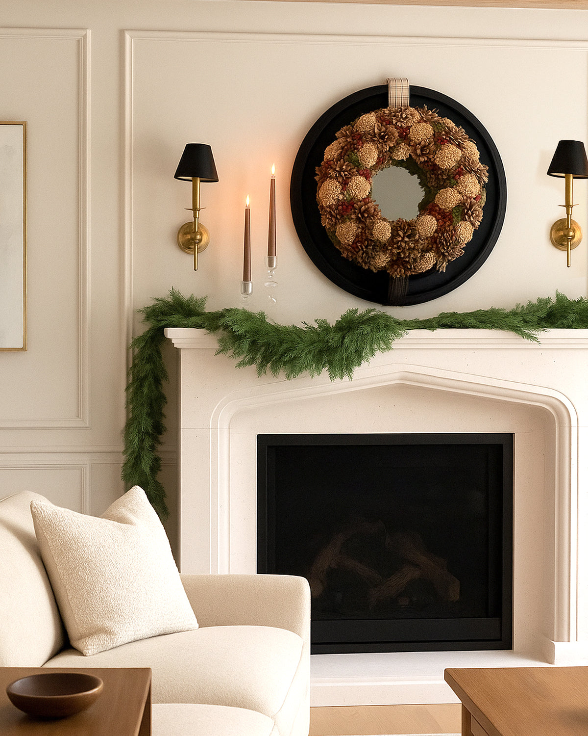18.5" Pinecone Christmas Wreath – Natural Holiday Decor for Mantel or Door