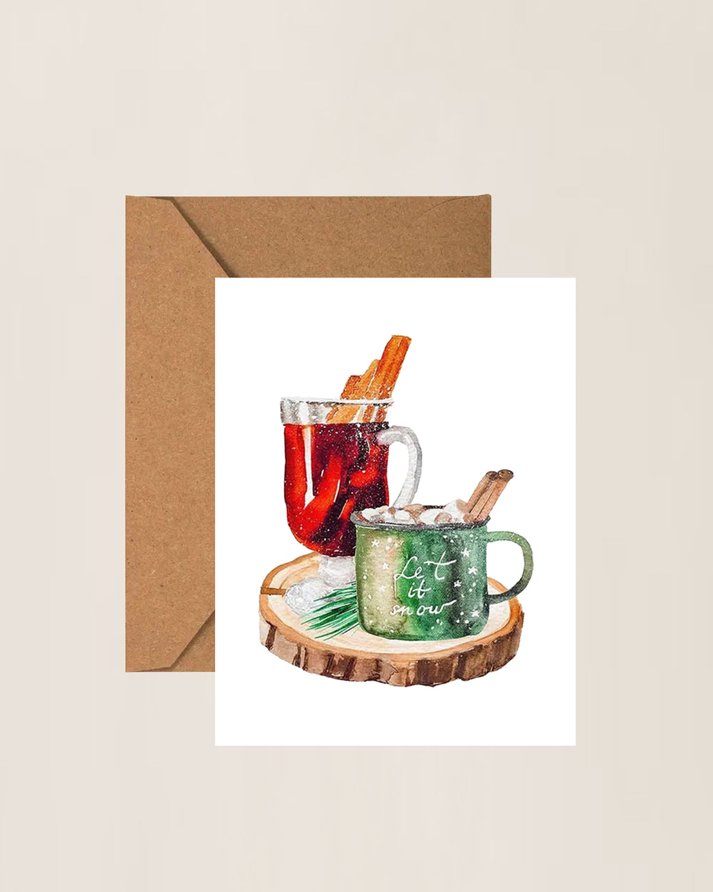 Cocktail and Drinks Christmas Cards - Classic Watercolor Christmas Cards – Holiday Illustration Greeting Cards