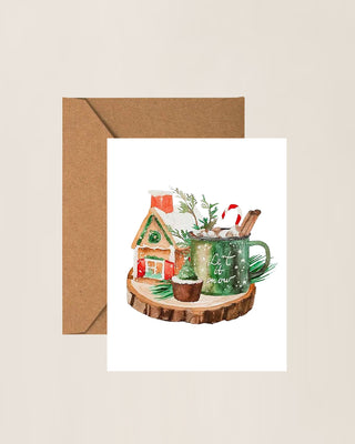 Hot Cocoa with Gingerbread House Cookie