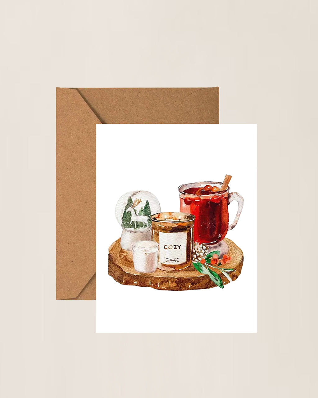 Cocktail and Drinks Christmas Cards - Classic Watercolor Christmas Cards – Holiday Illustration Greeting Cards