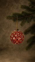 The Red Transparent Petal Glass Ornament