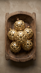 The Gold Transparent Floral Glass Ornament
